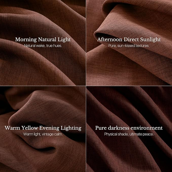 NICETOWN Heavyweight Pinch Pleat Earthy Terracotta 90" Long Curtains 395GSM, Room Darkening Faux Linen Drapery for Boho Living Room, Double-Sided Textured Panels with Hooks(40" Wide, Set of 2)