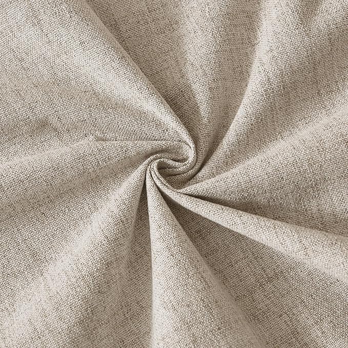 RYB HOME Pinch Pleated Full Blackout Curtains Linen Blended Window Curtains 90 inches for Living Room Bedroom Home Office Privacy Thermal Insulated Drapes, W 42 x L 90 inch, Beige, 2 Panels