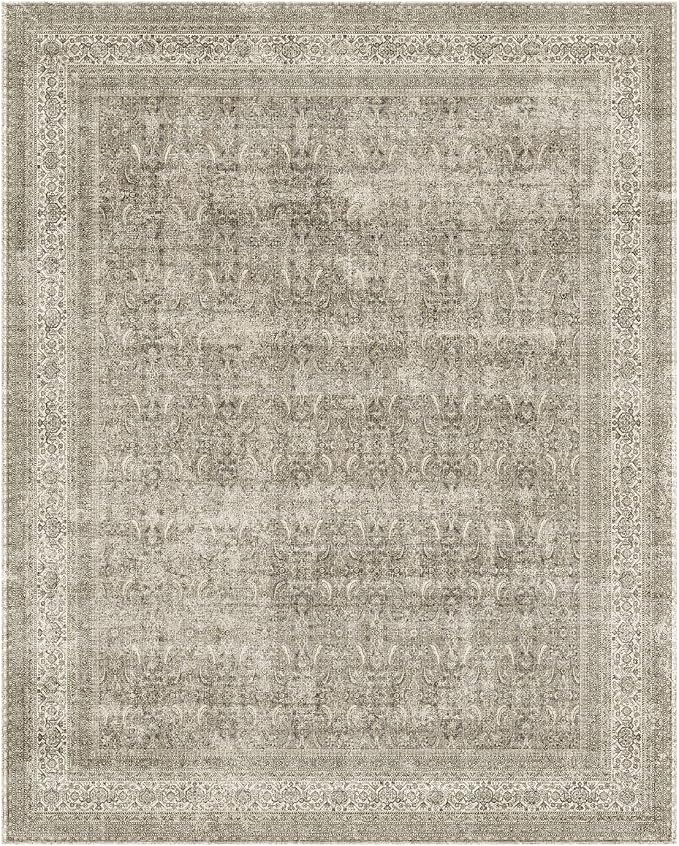 palohom 10x14 Area Rug Washable Rugs: Living Room Rug Stain Resistant Non Slip Low Pile Faux Wool Soft Large Area Rugs for Bedroom Farmhouse Dining Room Under Table Nursery Home Office Indoor