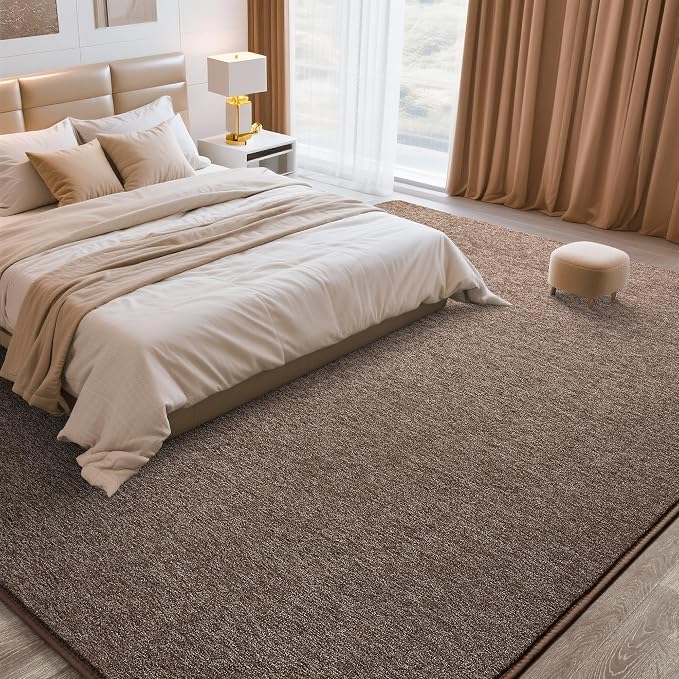 Tepook 5x7 Brown Area Rugs for Living Room Bedroom | Modern Washable Non-Slip Minimalist Rug, Indoor Memory Foam Carpets for Boys Girls Room Home Decor