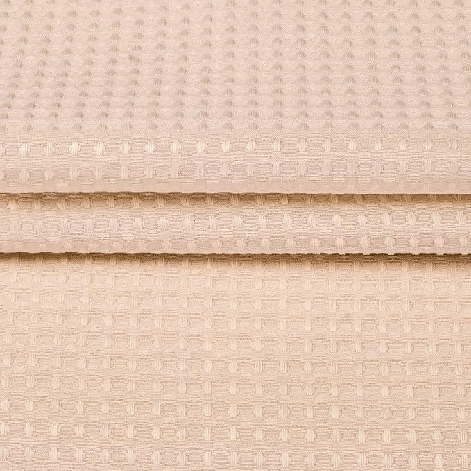 River Dream Heavyweight No Hooks Required Dotted Waffle Weave Shower Curtain with Snap in Liner - 71W x 74H,Hotel Grade,Spa Like Bath Curtain,Pink
