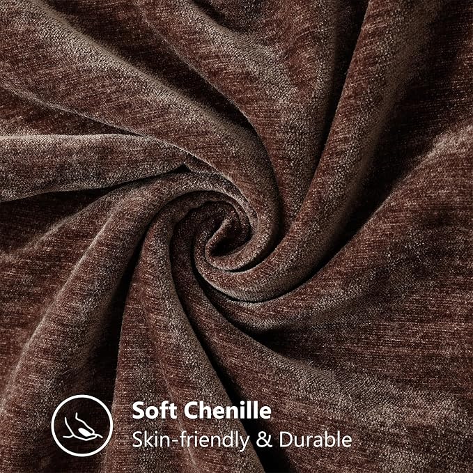 decorUhome Soft Chenille Throw Pillow Covers 12x20 Set of 2 Chocolate | Fall Textured Decorative Throw Pillow Cases Stitched Edge Modern Farmhouse Luxury Boho Velvet for Couch Sofa Bed Home Decor