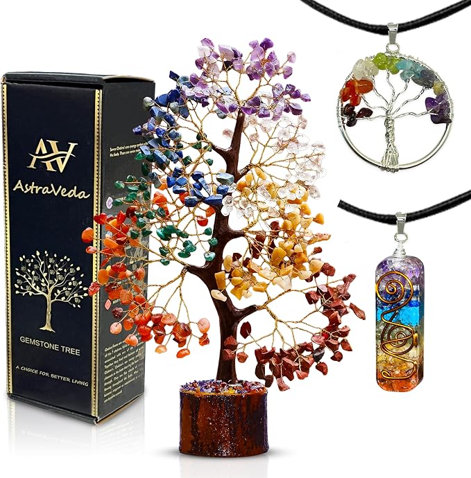 Crystal Tree, Tree of Life, 7 Chakra Stones, Feng Shui, Women Gifts, Healing Crystal, Gemstone, Crystals, Healing Stones, Spiritual Gifts, 300 Beads