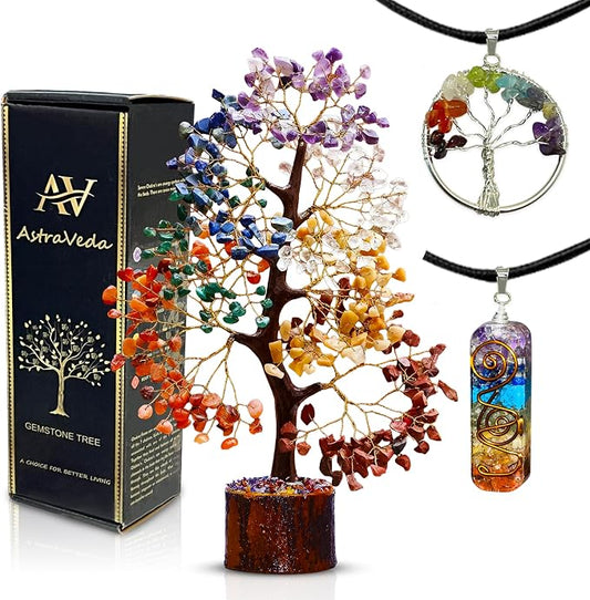 Crystal Tree, Tree of Life, 7 Chakra Stones, Feng Shui, Women Gifts, Healing Crystal, Gemstone, Crystals, Healing Stones, Spiritual Gifts, 300 Beads
