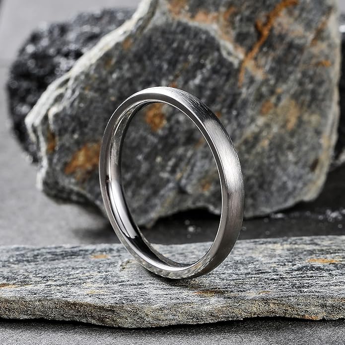 King Will Titanium Wedding Band for Men Women-Sliver/Black/Gold Plated Pure Titanium Wedding Ring, 3-9mm Widths Available Brushed Matte Design Comfort Fit Size 4-16