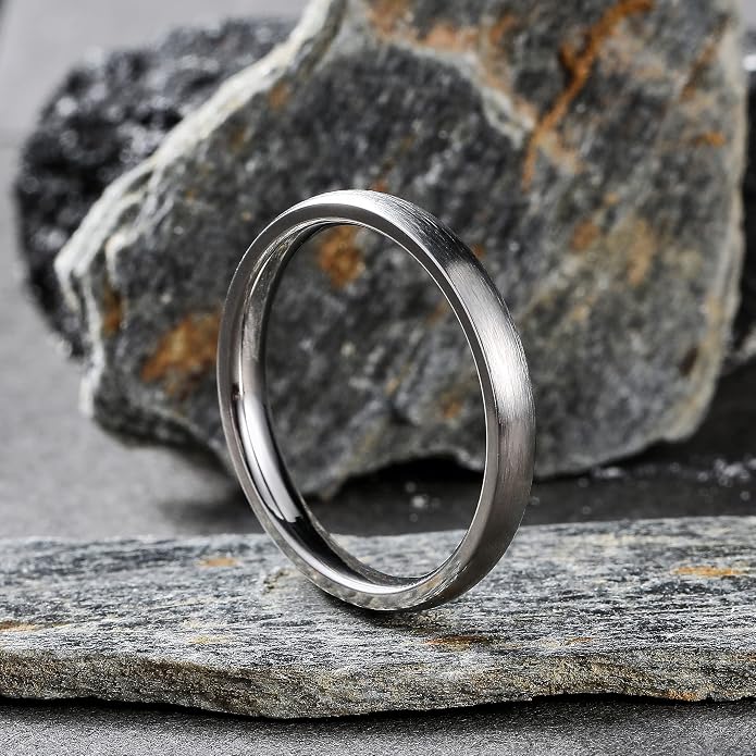 King Will Titanium Wedding Band for Men Women-Sliver/Black/Gold Plated Pure Titanium Wedding Ring, 3-9mm Widths Available Brushed Matte Design Comfort Fit Size 4-16