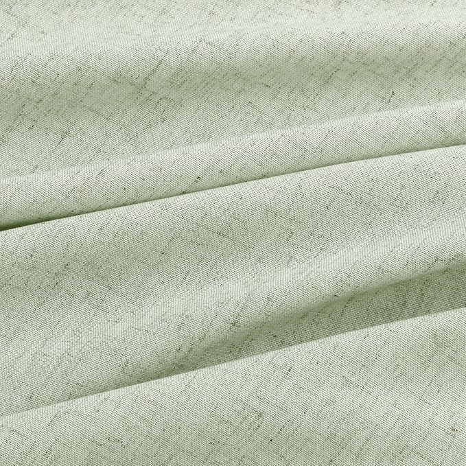 Aersas Mist Sage Pinch Pleated Linen Curtains 72 Inch Length 2 Panels for Living Room Bedroom Semi Sheer Window Curtain Boho Neutral Back Tab Pinch Pleat Drape with Hooks 40x72