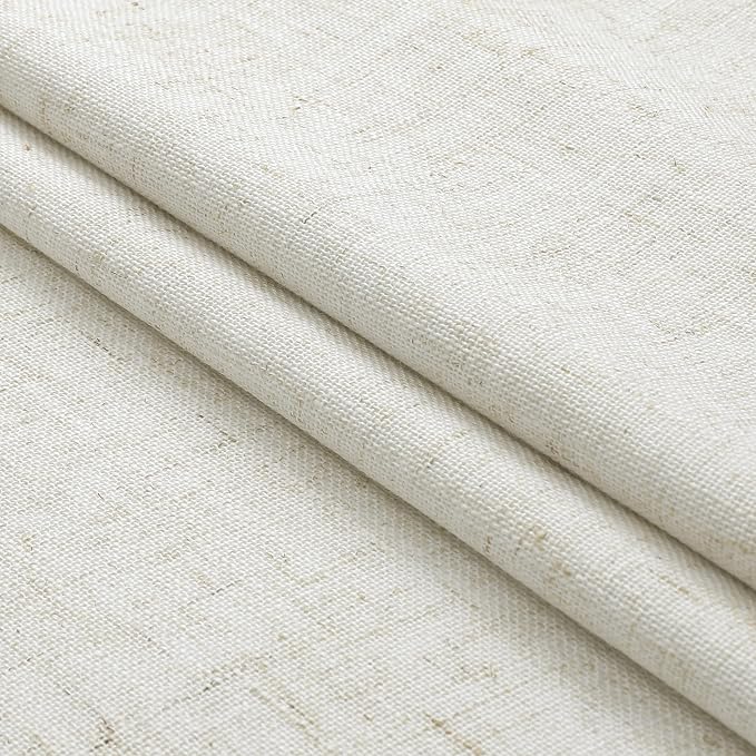 WEST LAKE Bailey Pinch Pleated Full Blackout Curtain Panels for Bedroom | Natural Linen Blended Room Darkening Drapes with Liner,Modern Living Room Window Treatment,Back Tabs Hooks,40"Wx112"Lx2