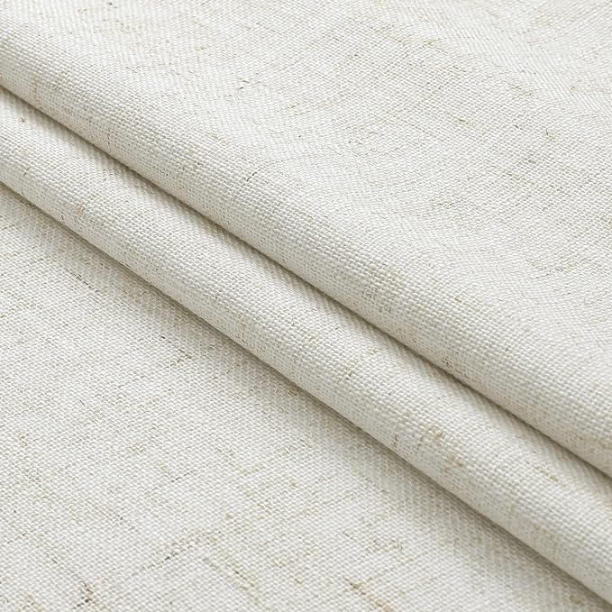WEST LAKE Extra Long 9 ft Bailey Linen Pinch Pleat Full Blackout Curtains | 108 Inches Length Natural Pinch Pleated Panels with Back Tabs,Rustic Window Treatment Bedroom Living Room,40"Wx108"Lx2