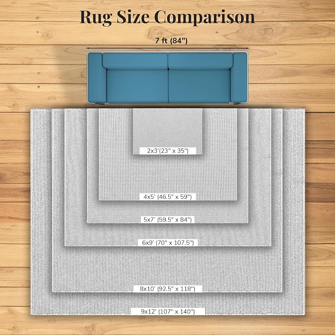 LUXE WEAVERS Two-Tone Fringed Area Rug Gray 8x10