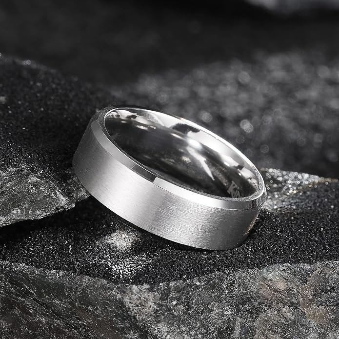 King Will Titanium Wedding Band for Men Women- 3-10mm Width Black/Sliver/Gold High Purity Titanium Promise Wedding Ring Comfort Fit for Daily Wear Size 6-14
