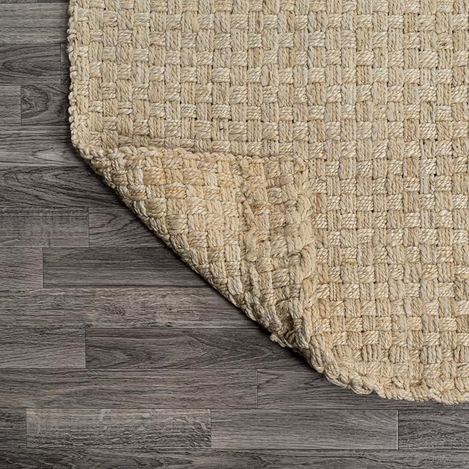 JONATHAN Y Estera Hand Woven Boucle Chunky Jute Ivory Indoor Area Rug, 5x8, Bohemian, Transitional, Easy-Cleaning for Living Room, Bedroom, Kitchen, Pet Friendly, Non-Shedding (NFR102B-5)