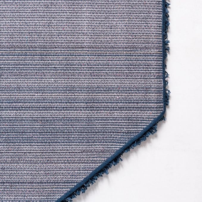 Unique Loom Solid Shag Collection Area Rug (4' Octagon, Sapphire Blue/ Navy Blue)