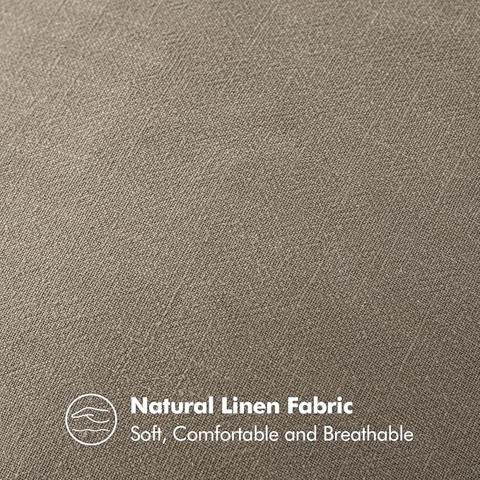 MIULEE Decorative Linen Euro Sham Pillow Covers 24x24 Inch Tan Taupe | Boho Farmhouse Neutral Couch Throw Pillows for Bed, Pack of 2 Accent Modern Pillowcases, Sofa Livingroom Home Decor