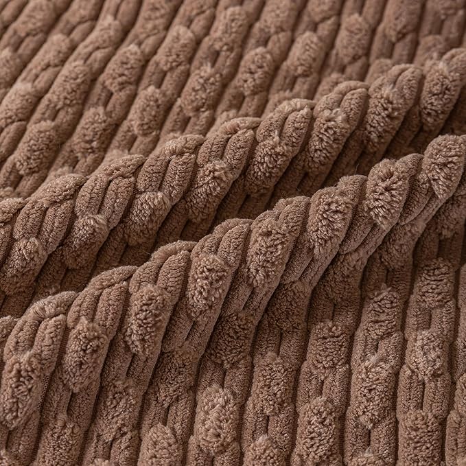 Set of 4 Beige Brown Coffee Decorative Throw Pillow Covers 12x20 Inch Corduroy Pillow Covers for Bed Couch Sofa Living Room Soft Cushion Cases