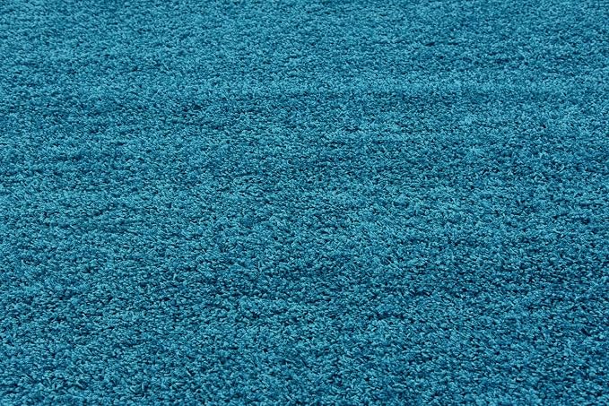 Unique Loom Solid Shag Collection Area Rug (8' Square, Turquoise)