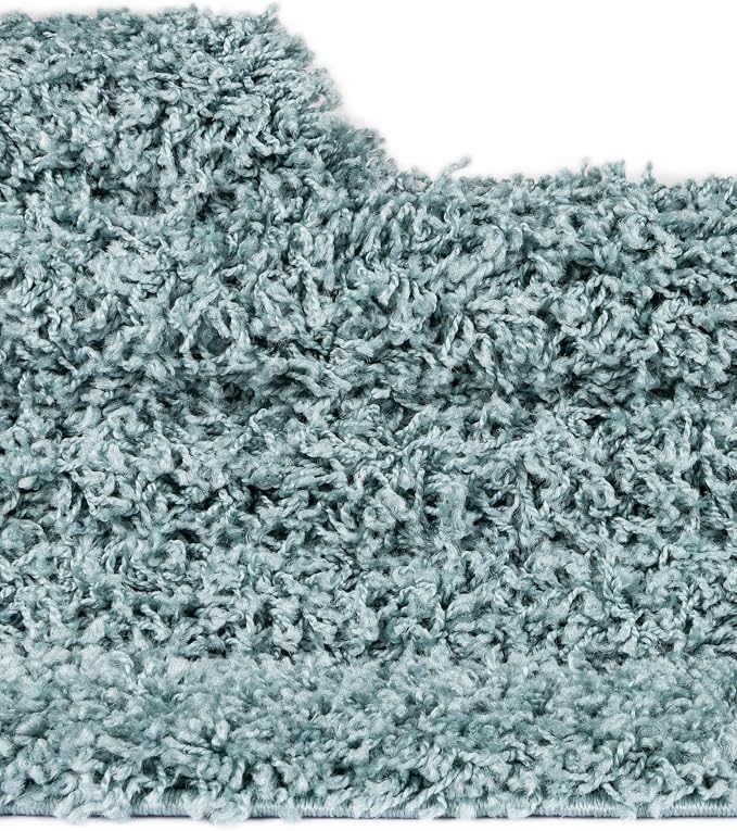 Unique Loom Solid Shag Collection Area Rug (4' 1" x 6' 1" Rectangle, Light Slate Blue)