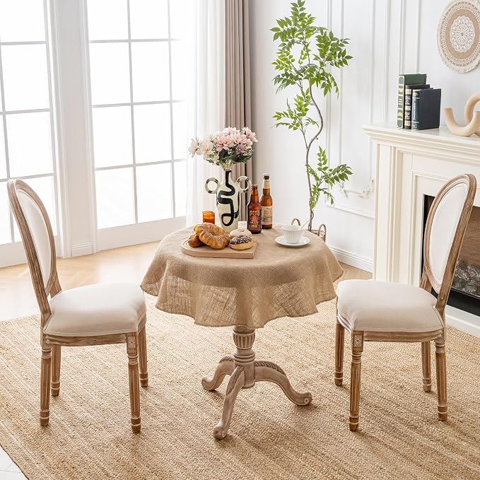 Shatex Burlap Rug 5x7ft, Handmade Braided 100% Natural Jute Rug for Bedroom & Living Room