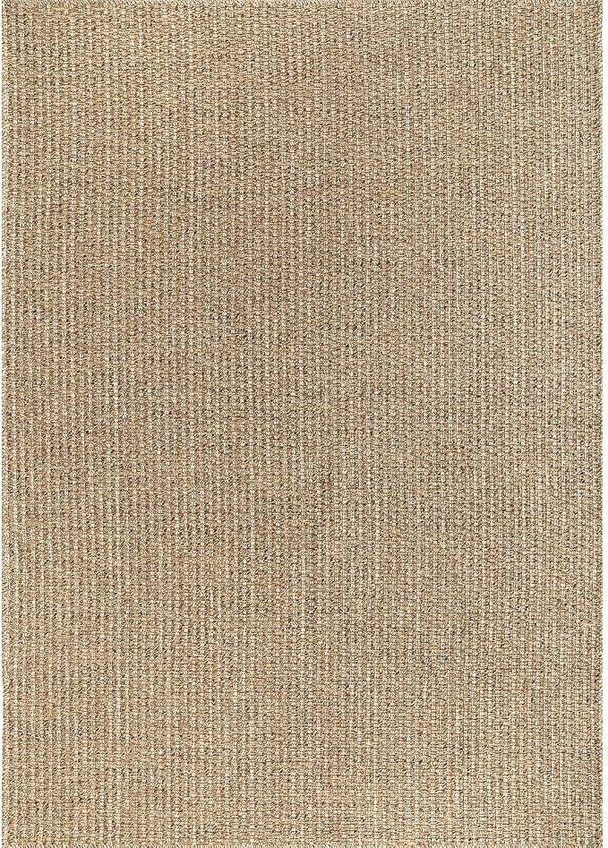 Luul Home Easy Jute Rugs 4x6 Natural Color Living Room Indoor Outdoor Area Rug for Farmhouse Patio and Kitchen Rug High Traffic Washable Easy to Clean Solid Boho Woven Design Outside Carpet (4 x 6)