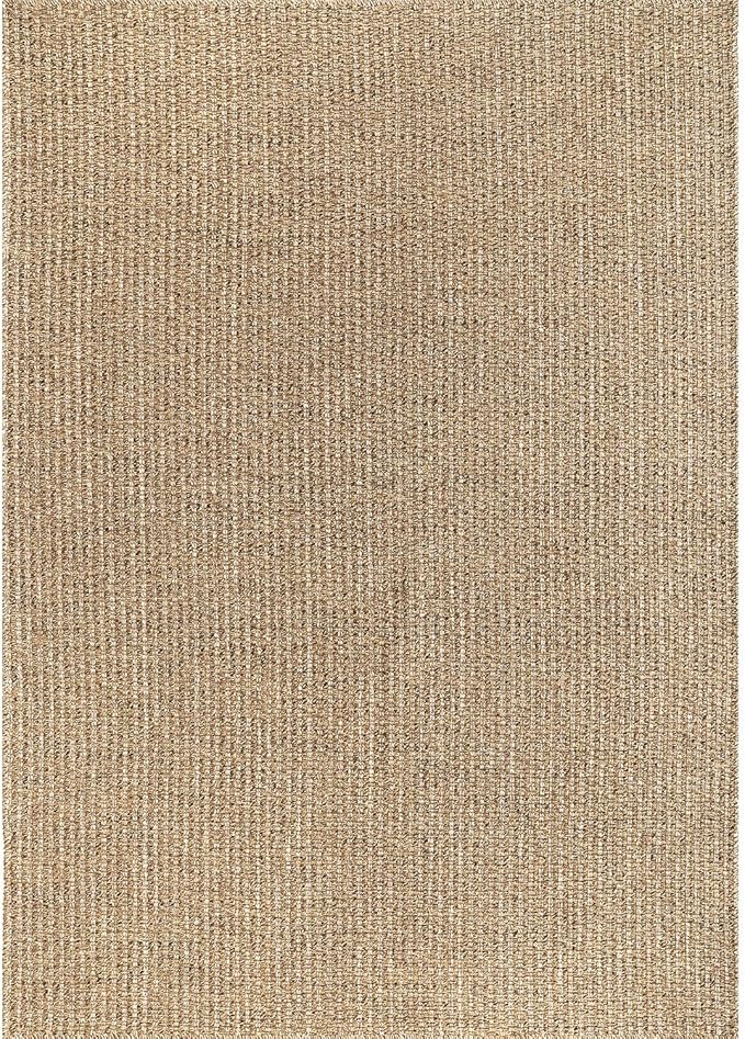 Luul Home Easy Jute Rugs 5x7 Natural Color Living Room Indoor Outdoor Area Rug for Farmhouse Patio and Kitchen Rug High Traffic Washable Easy to Clean Solid Boho Woven Design Outside Carpet (5 x 7)