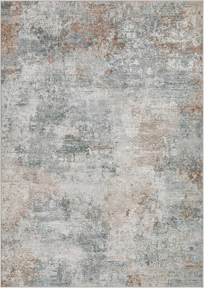Tortania Area Rug Living Room Rugs - 10x12 Washable Large Soft Neutral Boho Moroccan Bohemian Farmhouse Rug Indoor Floor Carpet for Bedroom Under Dining Table Home Office Decor - Grey Brown