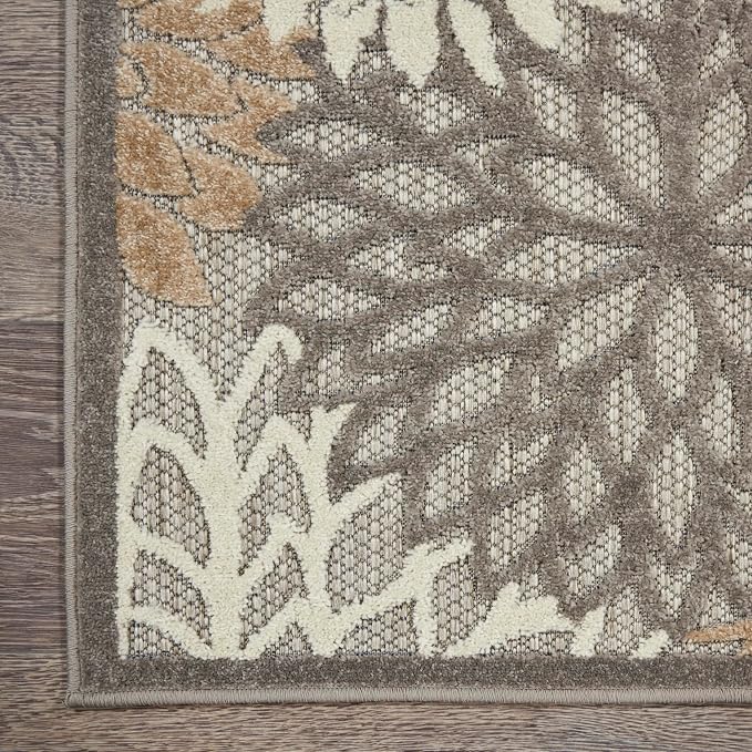 Nourison Home Aloha Natural 9'6" x 13' Area Rug - Easy Clean, Non Shedding, Bed Room, Living Room, Dining Room, Kitchen (10' x 13')