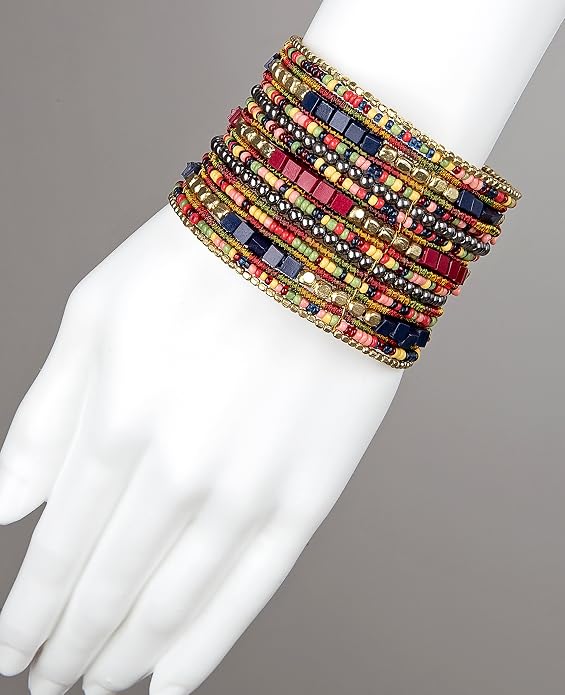 SPUNKYsoul Cuff Bracelets for Women Collection - Adjustable, Stylish Boho Inspired Beaded Bracelets, Trendy Stackable Beads, Ideal for Everyday Wear & Special Occasions