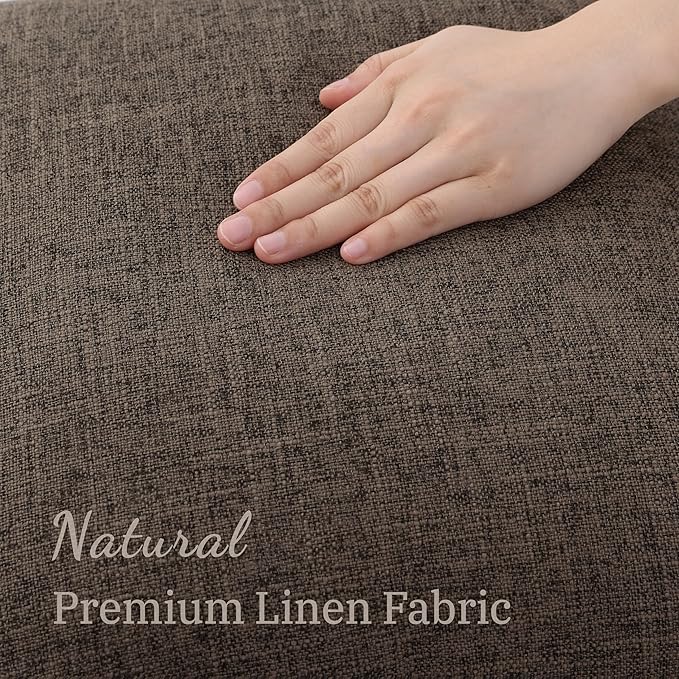 decorUhome Chocolate Faux Linen Outdoor Throw Pillow Covers 12x20 Set of 2 | Fall Decorative Textured Neutral Modern Farmhouse Pillow Covers with Stitched Edge for Couch Sofa Bed Living Room