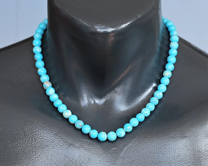Natural Gemstone Beaded Choker Necklace | 8mm Handmade Adjustable Jewelry for Men & Women | Chakra Balancing Crystal Necklace | Spiritual Gift | Macrame Cord with Extender