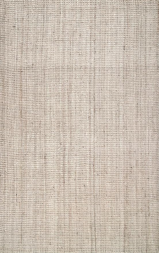 nuLOOM Ashli Off White Solid Handwoven Area Rug, 4' x 6'