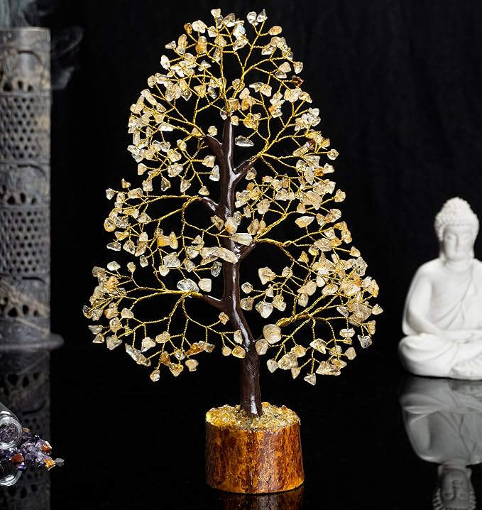 Crocon® Citrine Crystals Tree, Gifts, Birthday Gifts for Women, House Warming Gift New Home Decor, Healing Crystals Spiritual Present, Mom Birthday Gift Her, Decor, Gemstones Money Tree Positivity
