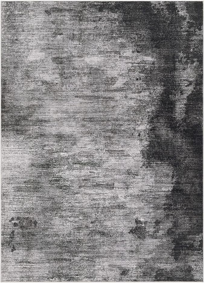 DMOYEST 5x7 Area Rug - Washable & Non Slip Indoor Rug for Living Room, Kid & Pet Friendly Abstract Low Pile Soft Carpet for Bedroom and Dining Room - Dark Grey Blue