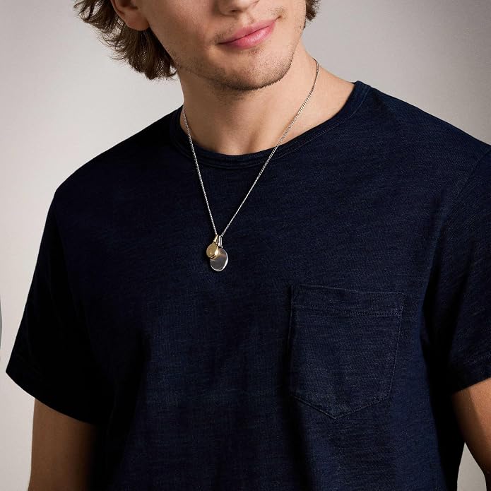 Fossil Men's Stainless Steel or Leather Necklace for Men