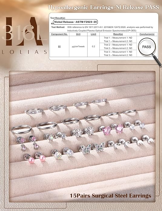 LOLIAS 14K Gold Plated Flat Back Earrings - Hypoallergenic Surgical Stainless Steel Stud Hoop Earrings for Women Girls Cute Stud Earring Set Small Huggie Hoops Cartilage Earring Stacks