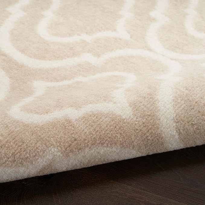 Nourison Home Jubilant Contemporary Beige 5'3" x 7'3" Area -Rug, Easy -Cleaning, Non Shedding, Bed Room, Living Room, Dining Room, Kitchen (5x7)
