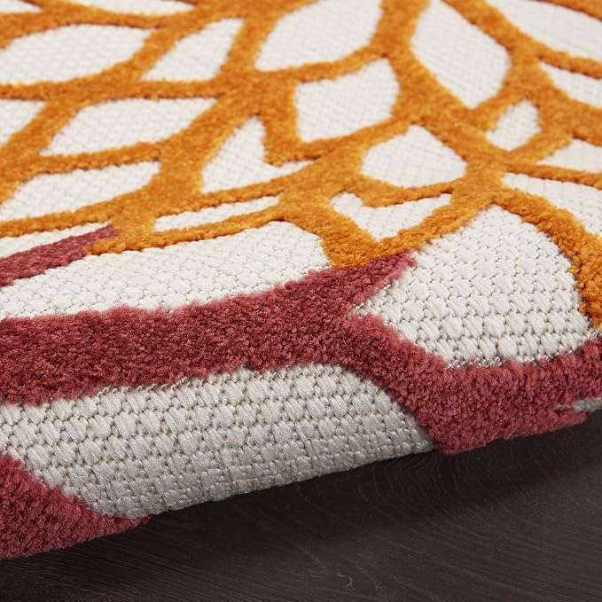 Nourison Home Aloha 3' x 5' Red Multicolored Fabric Tropical Area Rug (3' x 5')