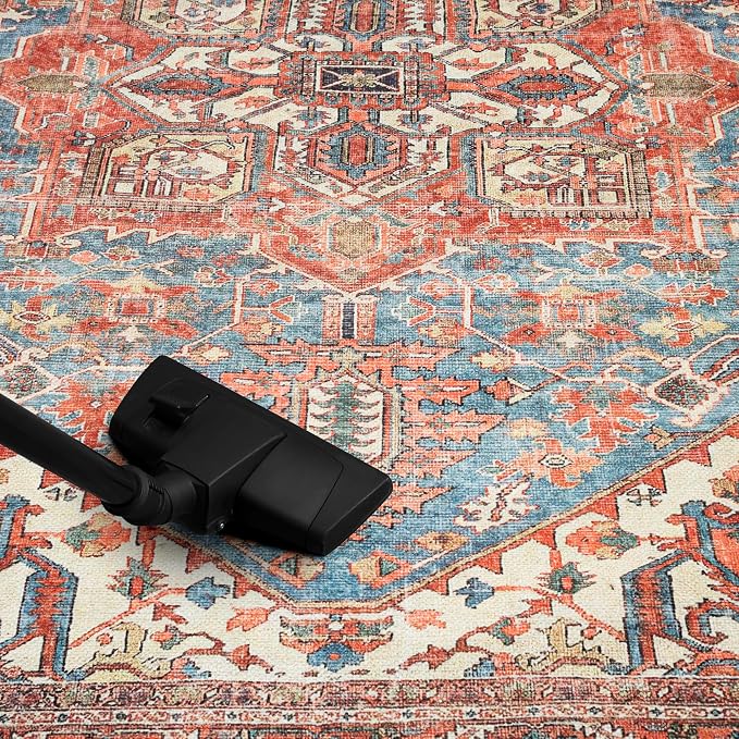 Keen Home Design 30"x120" Rug - Machine Washable Runner with Non-Slip Backing, Ideal for Hallway, Entryway, Kitchen, Laundry Room - Vintage, Easy Clean, Durable, Low Pile Rug - (2'6" x 10')