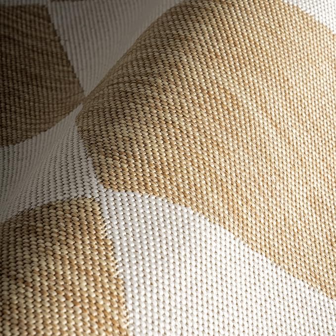 Nuloom Outdoor Performance Collection Sabina Tan/Ivory, 6'7" x 9', Soft, High Traffic, Stain Resistant, Easy Clean, Durable Area Rug for Indoor/Outdoor Patio, Deck, Porch, Garden, Courtyard