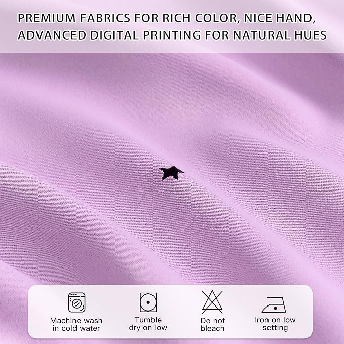 XiDi Purple Curtains for Girls Bedroom 2 Panels 63 Inches Long Hollow-Out Star Kids Nursery Blackout Curtains Princess Mermaid Wall Decor Double Layer Grommet Window Drapes Lilac Purple W34 x L63