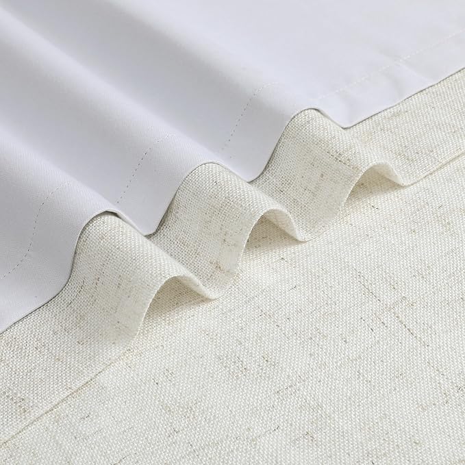 WEST LAKE Natural Bailey Pinch Pleated Blackout Curtains 84 Inches Long | Modern Linen Blended Drapes for Bedroom Living Room Patio,Back Tab Window Treatment for Track,60"Wx84"L,1 Panel