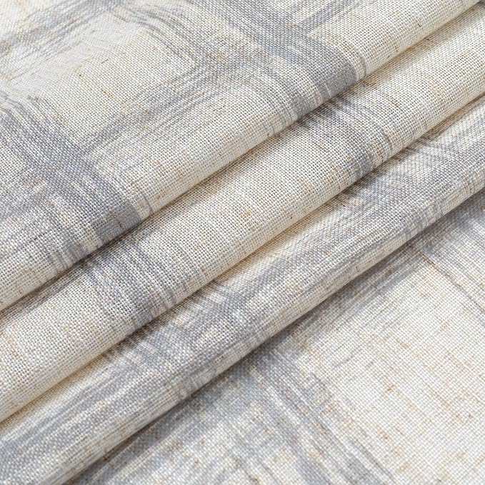 MYSKY HOME Linen Semi Sheer Curtains 63 Inch Length for Living Room, Farmhouse Style Window Curtains Light Filtering Privacy Protect Decorative Texture Soft Touch, 50"x63", 2 Panels