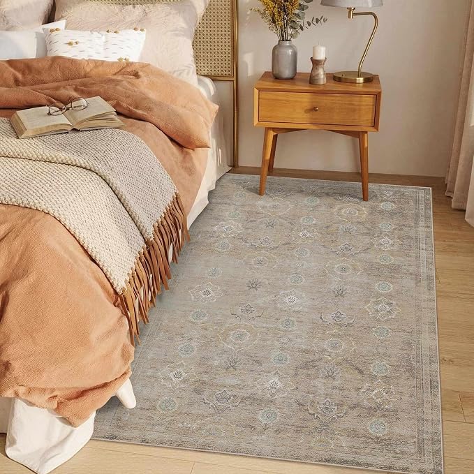 Rugxara 3x5 Rug for Entryway Bedroom Washable Area Rugs Carpet, Beige