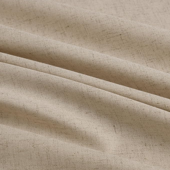 Aersas Eggshell Beige Linen Pleated Curtains 102 Inches Long for Living Room Pinch Pleat Drape Hooks Rings Back Tab Semi Sheer Light Filtering Curtain for Bedroom Sliding Patio Door 2 Panels 40x102