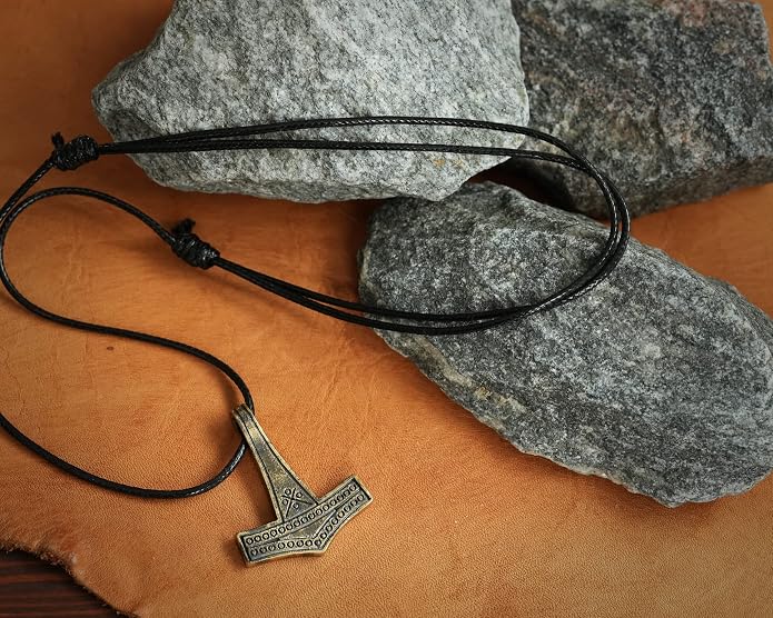Baldur Jewelry - Thors Hammer Necklace Pendant Mjölnir - Viking Norse Thor Hammer Pendant Viking Jewelry - Thor Necklace - Thor Gifts for Men - Viking Necklace for Men