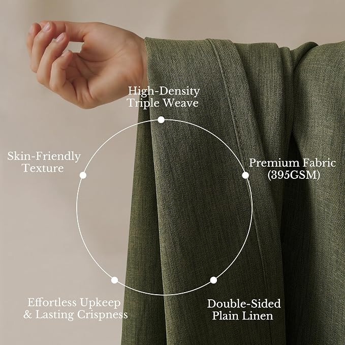 NICETOWN Extra Long Pinch Pleated Linen Curtains with Hooks 9 ft - Vintage Olive Green Blackout Floot to Ceiling Room Divider Drapes for Luxury Modern Wall Decor, W40 x L108, 2 Panels