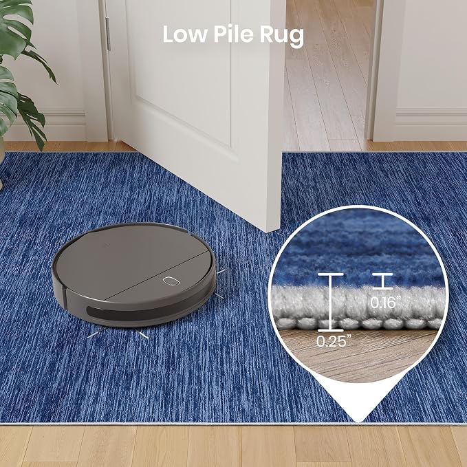 Valenrug Washable Rugs 7x9 - Non Slip 7x9 Area Rugs for Living Room, Stain Resistant Area Rugs for Bedroom, Foldable Machine Washable Area Rug(7'x9', Navy)
