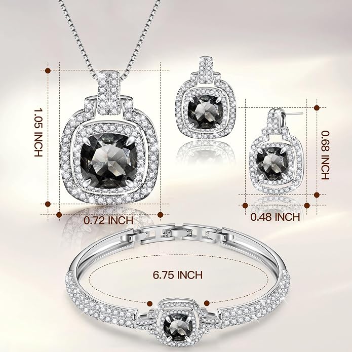 Celestial Whispers Crystal Jewelry Sets For Women Bracelet Necklace and Earrings Sets Idea Gift for Wife Girlfriend or Mothers
