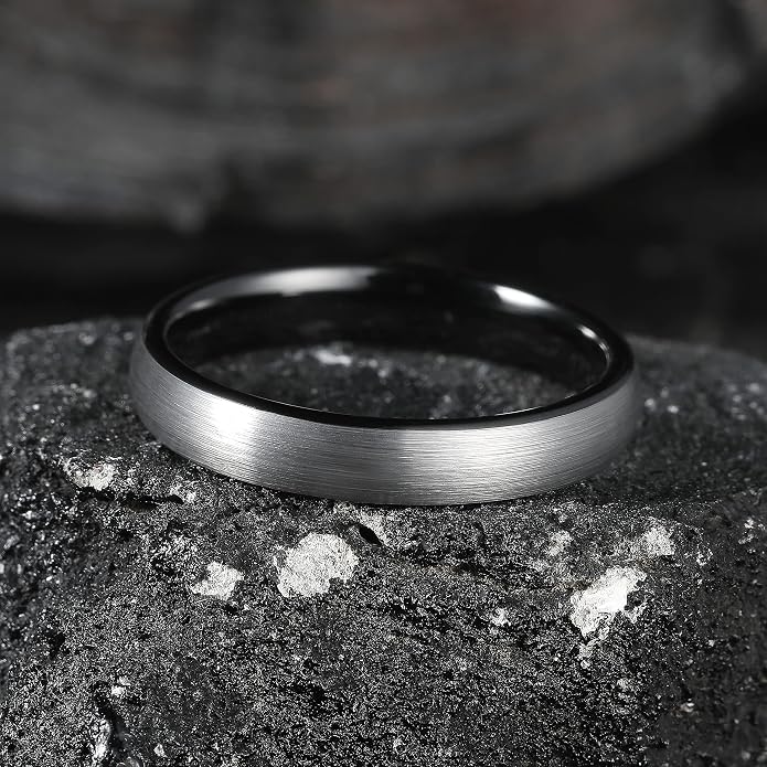King Will Titanium Wedding Band for Men Women-Sliver/Black/Gold Plated Pure Titanium Wedding Ring, 3-9mm Widths Available Brushed Matte Design Comfort Fit Size 4-16