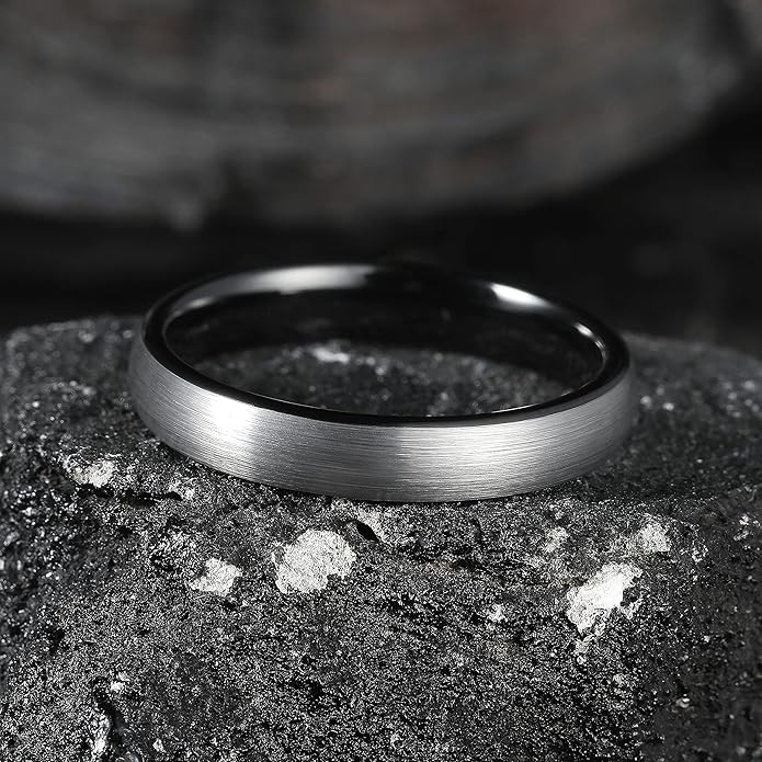 King Will Titanium Wedding Band for Men Women-Sliver/Black/Gold Plated Pure Titanium Wedding Ring, 3-9mm Widths Available Brushed Matte Design Comfort Fit Size 4-16