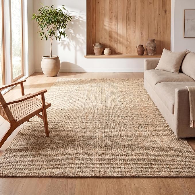 JONATHAN Y Hiro Hand Woven Chunky Jute Ivory Indoor Area Rug, 9x12, Bohemian, Transitional, Easy-Cleaning for Living Room, Bedroom, Kitchen, Pet Friendly, Non-Shedding (NFR103A-9)